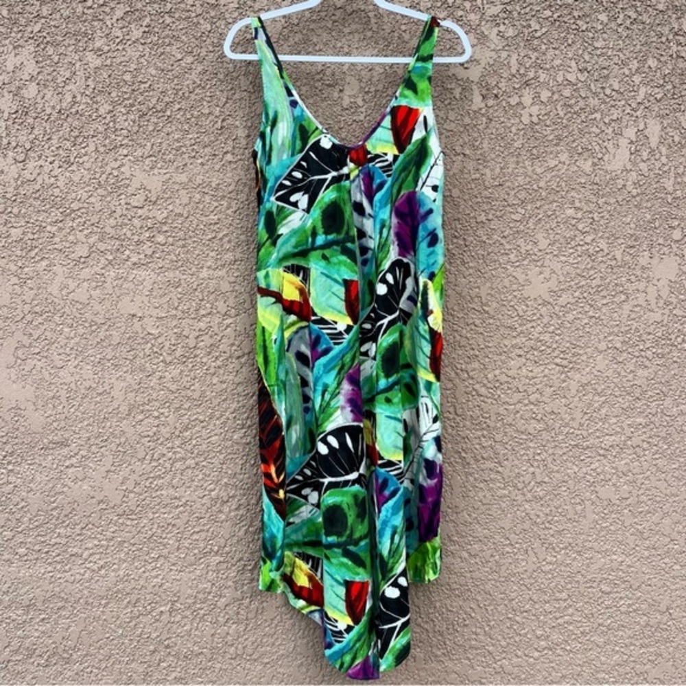 Jams‎ World Romper Jumpsuit Size Small Multicolor Tropical Love Print 100% Rayon